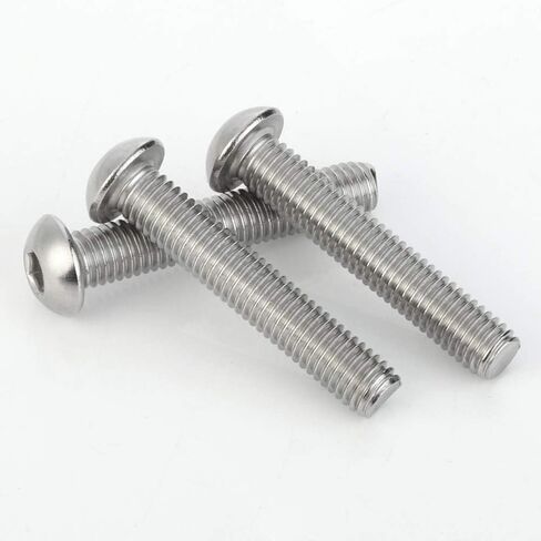 10-24 x 1/2" Button Head Socket Cap Bolts Screws, Stainless Steel 18-8 (304), Bright Finish, Full Thread, Allen Hex Drive, 100 PCS in Kuwait