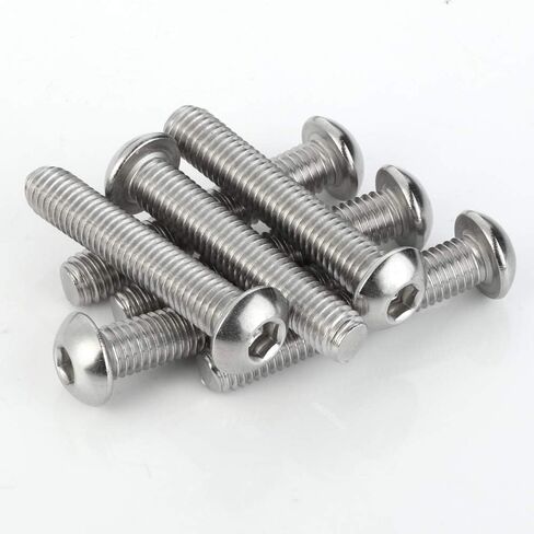 10-24 x 1/2" Button Head Socket Cap Bolts Screws, Stainless Steel 18-8 (304), Bright Finish, Full Thread, Allen Hex Drive, 100 PCS in Kuwait