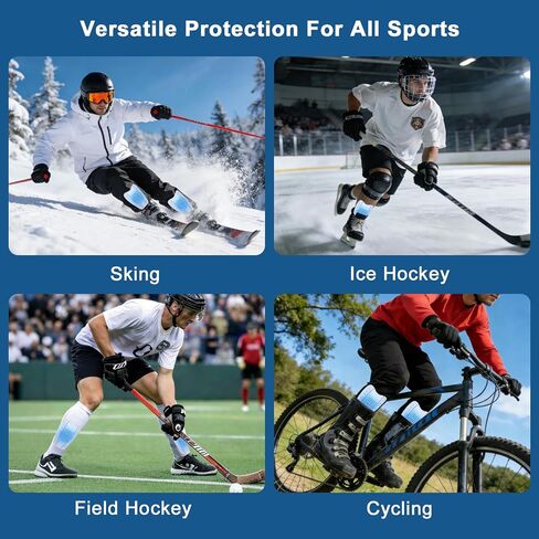 Gel Shin Guards, Soft Impact Absorbing Shin Protection Pads with Compression Sleeves for Soccer, Football, Skiing, Cycling, MTB, Lightweight Shin Guard Gear for Youth & Adults in Kuwait