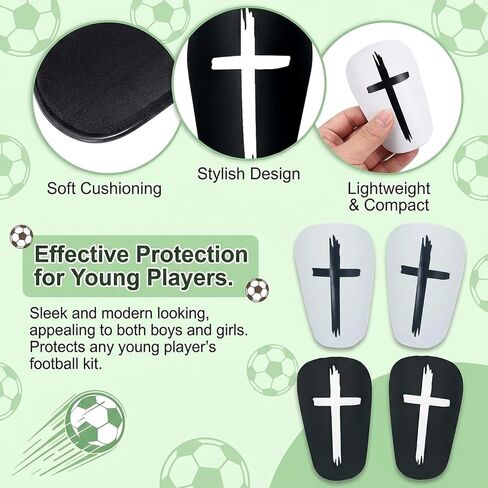 Mini Shin Guards, 2 Pairs Small Shin Pads for Youth Soccer Players and Adult Athletes, Lightweight Leg Protection for Indoor Football Training and Multi-Sport Use, Compact 9x6 Inch Size in Kuwait