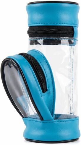 Golf Ball Holder Bag, PU Leather Golf Ball Pouch with Zipper, Large Capacity Holds 3 Balls and Tees, Peacock Blue, 13 x 6.5 x 4.5 cm in Kuwait