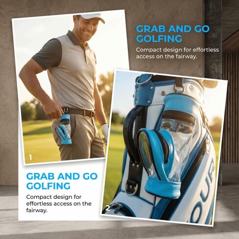 Golf Ball Holder Bag, PU Leather Golf Ball Pouch with Zipper, Large Capacity Holds 3 Balls and Tees, Peacock Blue, 13 x 6.5 x 4.5 cm in Kuwait