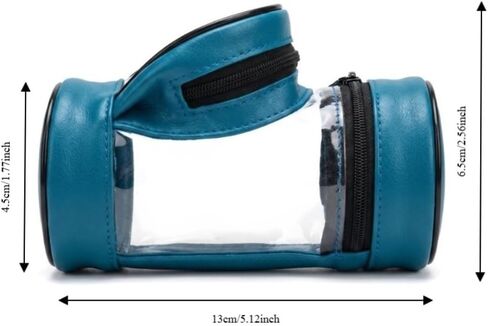Golf Ball Holder Bag, PU Leather Golf Ball Pouch with Zipper, Large Capacity Holds 3 Balls and Tees, Peacock Blue, 13 x 6.5 x 4.5 cm in Kuwait