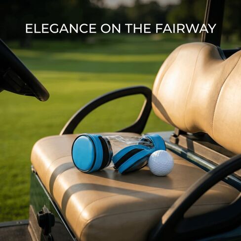 Golf Ball Holder Bag, PU Leather Golf Ball Pouch with Zipper, Large Capacity Holds 3 Balls and Tees, Peacock Blue, 13 x 6.5 x 4.5 cm in Kuwait