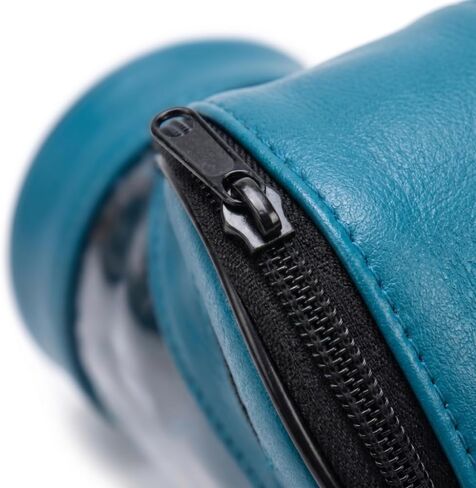 Golf Ball Holder Bag, PU Leather Golf Ball Pouch with Zipper, Large Capacity Holds 3 Balls and Tees, Peacock Blue, 13 x 6.5 x 4.5 cm in Kuwait