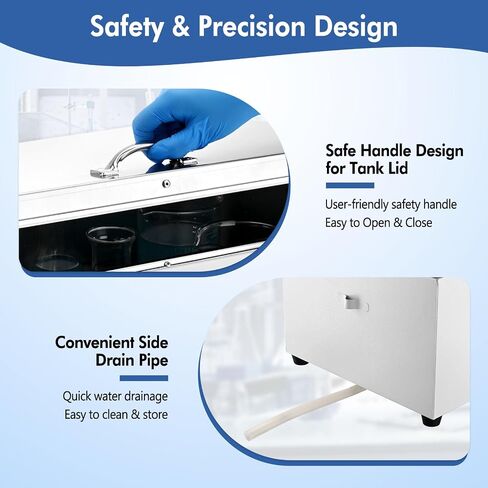 30L Lab Water Bath, Digital Temperature Range 0–99.9°C, Timer 0–999 Min, Stainless Steel Inner Tank Water Bath Heater for Research & Scientific Applications in Kuwait