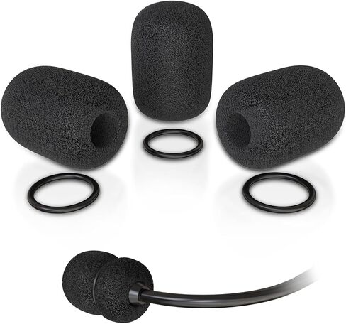 غطاء ميكروفون 3 قطع من Cordro لسماعات Bose A20 للطيران، واقي أمامي بديل لميكروفون Bose A30 A20، فلتر إسفنجي بوب، غطاء إسفنجي للزجاج الأمامي أسود in Kuwait
