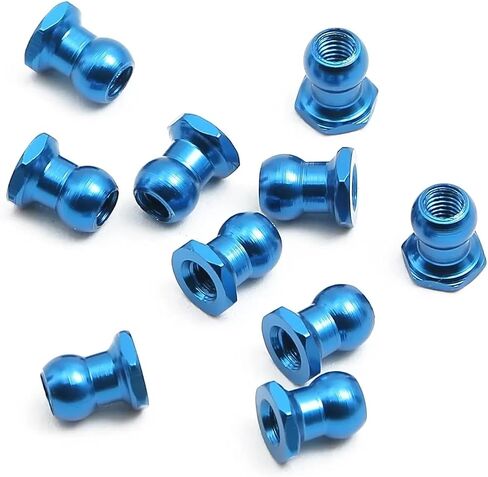Components for Tamiya 53640 1/10 10 Pieces of 5mm Aluminum Alloy Ball Nut Blue RC Automotive Upgrade Parts Kit Modification in Kuwait