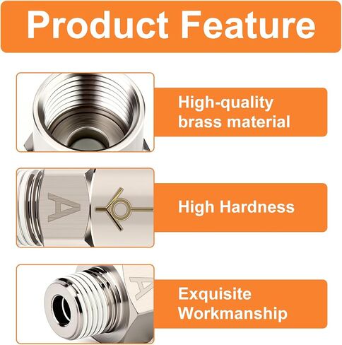GASHER 2Pcs One-Way Non-return Check Valve 1/8" Male x 1/8" Female Thread, Prevent Water Back-flow in Kuwait