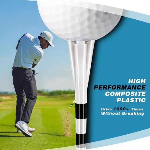 Professional Plastic Golf Tees 160 Pack (3-1/4" or 2-3/4" 100 Pack & 1-1/2" 60 Pack), Reduces Friction & Side Spin, Enhanced Durability & Stability in Kuwait