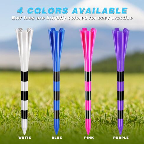 Professional Plastic Golf Tees 160 Pack (3-1/4" or 2-3/4" 100 Pack & 1-1/2" 60 Pack), Reduces Friction & Side Spin, Enhanced Durability & Stability in Kuwait