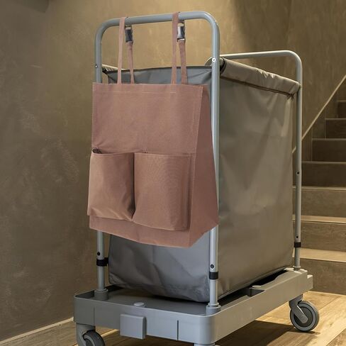 Janitorial Cart Bag Replacement with Straps 17.71X15.74X7.87In Durable Cloth Cleaning Tote for Janitorial Cart Utility Trash Collection and Housekeeping Supplies in Kuwait