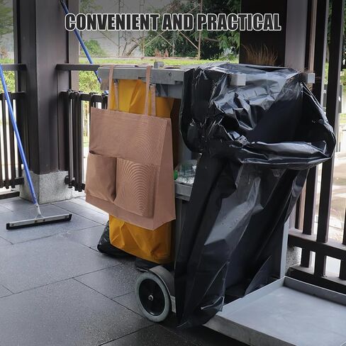 Janitorial Cart Bag Replacement with Straps 17.71X15.74X7.87In Durable Cloth Cleaning Tote for Janitorial Cart Utility Trash Collection and Housekeeping Supplies in Kuwait