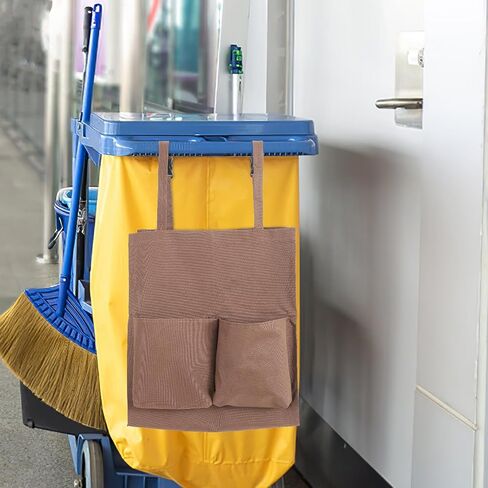 Janitorial Cart Bag Replacement with Straps 17.71X15.74X7.87In Durable Cloth Cleaning Tote for Janitorial Cart Utility Trash Collection and Housekeeping Supplies in Kuwait