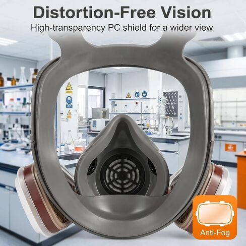 Reusable Full Facepiece - Full Face Cover Set for Dust, Painting, Cutting‎, Sanding‎, Spraying, Epoxy Resin, Gas, DIY etc in Kuwait
