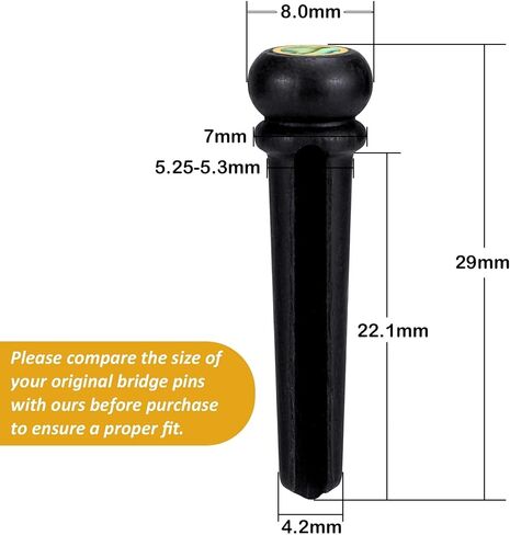 Acoustic Guitar Bone Bridge Saddle Nut and Ebony Bridge Pins Set, 6 String Acoustic Guitar Replacement Parts in Kuwait