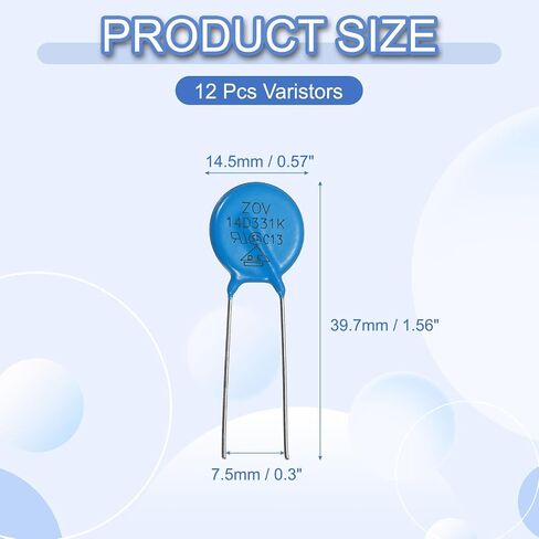 MECCANIXITY 12 قطعة من المقاومات المعتمدة على الجهد الكهربي، 14D431K Varistor AC 275V شعاعي محولات قرص الرصاص 14.5 مم Dia Surge حامي التيار لحماية دائرة التيار المتردد/التيار المستمر in Kuwait