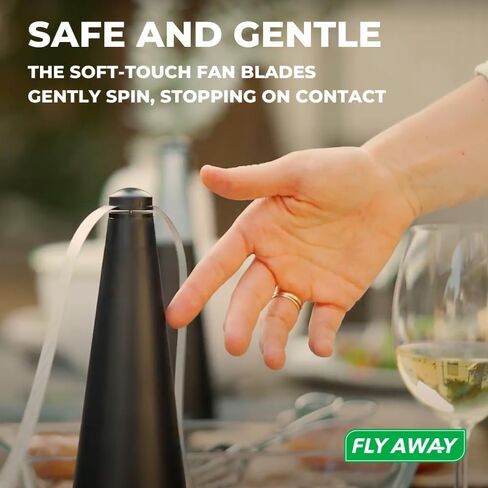 Fly Away - 3 عبوات من مراوح طاردة للطيران في الهواء الطلق، للاستخدام الخارجي أو الداخلي للطاولة، والمطاعم، والشواء، والمناسبات، والذباب الردع، والدبابير، والنحل، وغيرها من الموسكا والحشرات، تعمل بالبطارية، سطح الطاولة، خطاف التعليق. in Kuwait