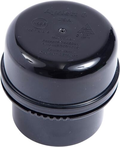 صمام دخول الهواء AAV، 6 DFU - 2 بوصة × 1-1/2 بوصة مع محول ملولب، صمام تهوية سباكة ABS لأنظمة الصرف (أسود) in Kuwait