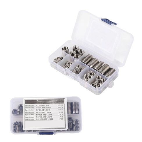 50Pcs Threaded Inserts Nuts Assortment Kit, Zinc Alloy Wood Furniture Inserts, Multi-Size M4/M5/M6/M8 with Organizer Box in Kuwait