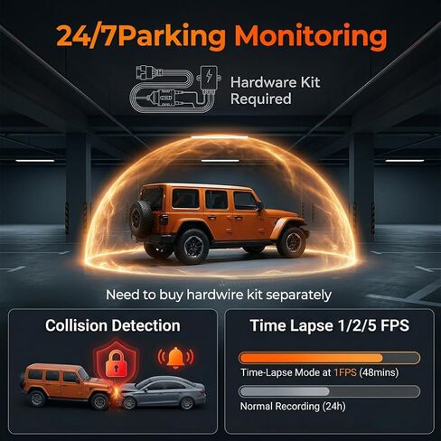 12" Mirror Dash Cam, 4K UHD Front and 2.5K Rear View Dash Camera for Car, with ADAS BSD LCA Smart Mode, GPS, G-Sensor, Loop Recording, Parking Monitor, Voice Control, 5.8GHz WiFi in Saudi Arabia