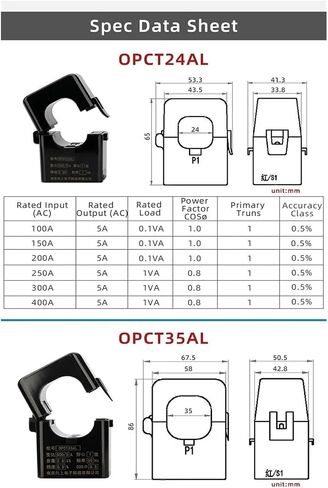 سبليت الأساسية محول التيار المشبك OPCT24AGL 100/5 150/5 200/5 250/5 300/5 400/5 600/5 OPCT35AGL 5A مستشعر النوع المفتوح (OPCT35AGL 300A-5A) in Kuwait