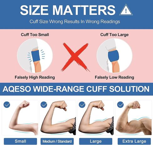 Full-Size Blood Pressure Replacement Cuffs - 5.9-9.5 & 9-21 Inches, Fit Small Medium Large XL XLarge Extra Large Big Arms, 6 Sizes of Connectors Compatible with Omron or Other Brands (Cuffs Only) in Kuwait