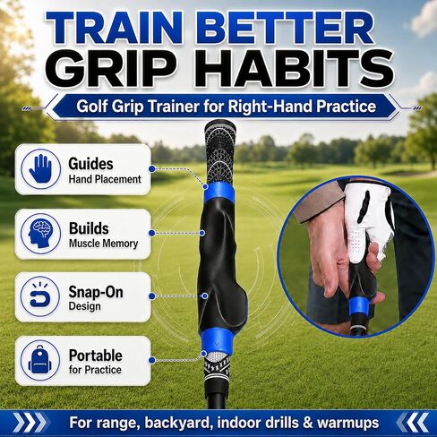 Golf Grip Trainer Fix Club for Right Hand Training Molded Aid Putter Practice Swing Gadgets Snap on Professional Accessories Ergonomic Clip on Attachment Master Posture Corrector Golfers in Saudi Arabia