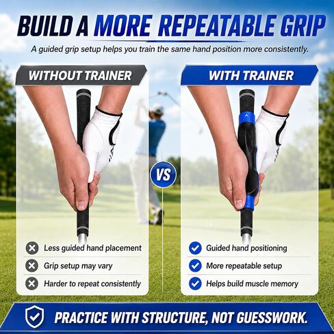 Golf Grip Trainer Fix Club for Right Hand Training Molded Aid Putter Practice Swing Gadgets Snap on Professional Accessories Ergonomic Clip on Attachment Master Posture Corrector Golfers in Saudi Arabia