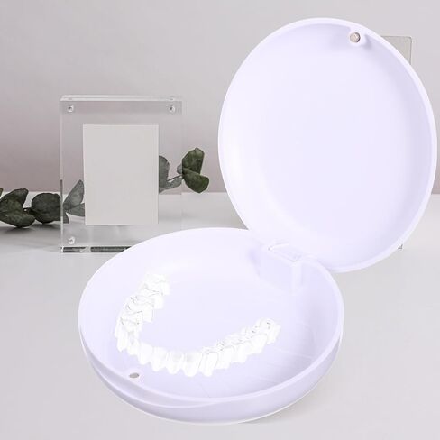Luxshiny White Abs صندوق التجنيب لتقويم الأسنان خفيف الوزن حاوية أسنان لتخزين واقي الفم للاستخدام اليومي أثناء السفر in Kuwait