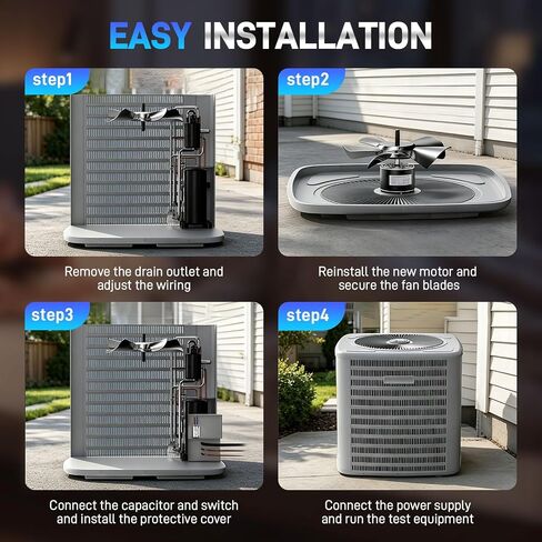 محرك مروحة مكثف 5KCP39EGS070S مع مكثف 208-230 فولت 1/4 حصان 1100 دورة في الدقيقة 48 إطار متوافق مع الناقل 5KCP39EGY823S Genteq GE3905 Bryant Payne HC39GE236 HC39GE237 HC39GE234A Dayton 6DLL0 in Kuwait