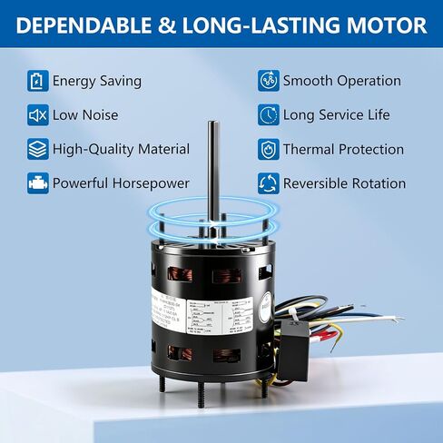 9721، D1127 محرك مروحة التبريد 1/12 HP، متوافق مع Fasco 9721 D1127 HeatCraft5008S 5008T، Bohn25309101، Century 9650 AO Smith 9656، 115/230 فولت، 1550 دورة في الدقيقة، 3.3 بوصة، محرك مكثف سبليت دائم in Kuwait