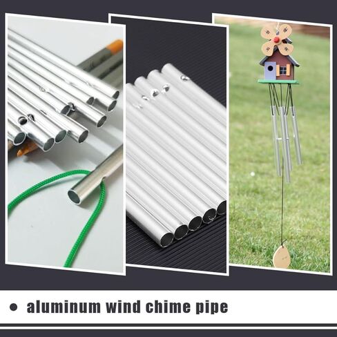 Happyyami 20 قطعة من أنابيب رنين الرياح المصنوعة من الألومنيوم DIY لوازم رنين الرياح بقطر 6 مم وطول 90 مم ملحقات الحديقة الخارجية للصياغة والاستبدال in Kuwait
