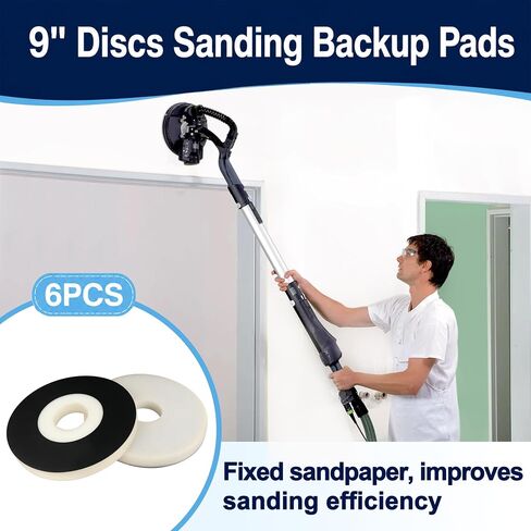 6PCS 9" Discs Sanding Backup Pads Compatible with Porter Cable 7800 Drywall Sander, Fits for Most 9" Discs Sanding Tools, Foam Backed for Durability and Reusable in Kuwait