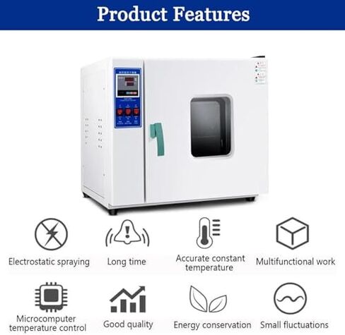 220V Vacuum Drying Oven, Constant Temperature Blast Dryer for Labs, 43L Steel Plate, 5-300°C, Efficient Powder Coating & Material Drying with Lint Control Instruments in Kuwait