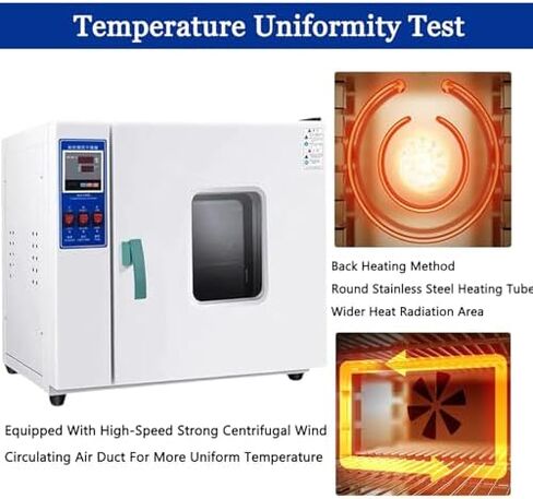 220V Vacuum Drying Oven, Constant Temperature Blast Dryer for Labs, 43L Steel Plate, 5-300°C, Efficient Powder Coating & Material Drying with Lint Control Instruments in Kuwait