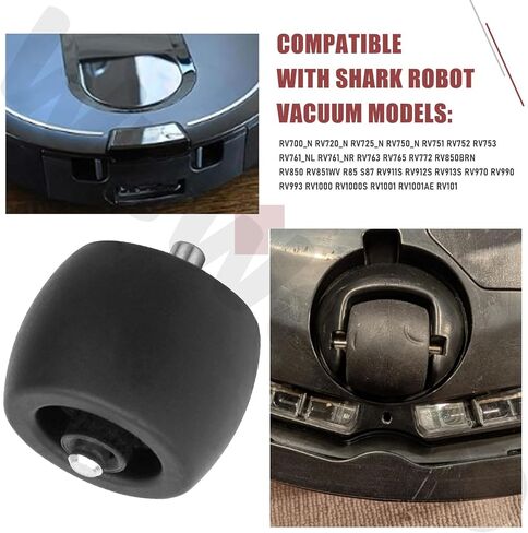 2 حزمة عجلة دوارة أمامية بديلة (أسود) لمكنسة القرش الروبوتية AV2501S AV2502AE AV2501AE RV2610WD UR1005AE UR1105ARUS RV2610BF RV2620WFUS RV2520A0US RV2400WD RV913S RV970 RV990 in Kuwait