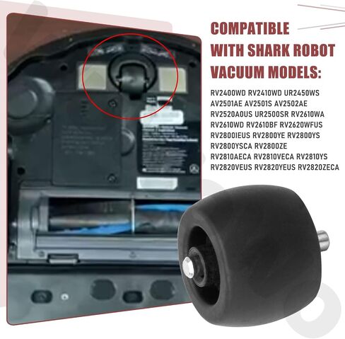 2 حزمة عجلة دوارة أمامية بديلة (أسود) لمكنسة القرش الروبوتية AV2501S AV2502AE AV2501AE RV2610WD UR1005AE UR1105ARUS RV2610BF RV2620WFUS RV2520A0US RV2400WD RV913S RV970 RV990 in Kuwait