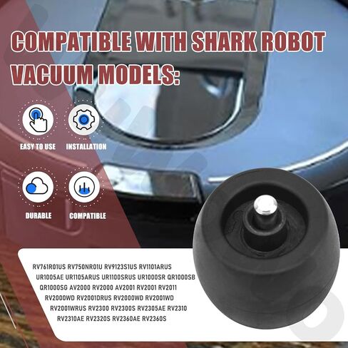 2 حزمة عجلة دوارة أمامية بديلة (أسود) لمكنسة القرش الروبوتية AV2501S AV2502AE AV2501AE RV2610WD UR1005AE UR1105ARUS RV2610BF RV2620WFUS RV2520A0US RV2400WD RV913S RV970 RV990 in Kuwait