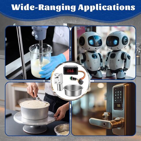Copkim 3 عبوات JGY-370 12V 10rpm DC محرك تروس دودة و6V 12V 24V 8A DC PWM محرك تحكم في السرعة بدون خطوات و5 × 2 بوصة مقالي كعكة مستديرة من الألومنيوم لروبوتات الخبز DIY المشاريع الميكانيكية الصغيرة in Kuwait