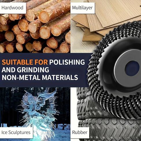 2PCS Angle Grinder Wood Carving Disc Kit, 4 inch Woods Shaping Wheel for Angle Grinder for 7/8 inch Shank Accessories, Grinding Disc for Wood Carving in Kuwait
