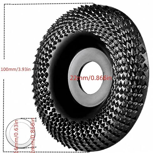 2PCS Angle Grinder Wood Carving Disc Kit, 4 inch Woods Shaping Wheel for Angle Grinder for 7/8 inch Shank Accessories, Grinding Disc for Wood Carving in Kuwait