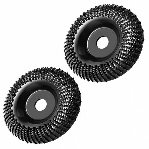 2PCS Angle Grinder Wood Carving Disc Kit, 4 inch Woods Shaping Wheel for Angle Grinder for 7/8 inch Shank Accessories, Grinding Disc for Wood Carving in Kuwait