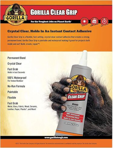 Gorilla Clr Grip Adh 3oz in Kuwait