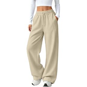 Wide Leg Sweatpants Women Baggy Lightweight Drawstring High Waist Casual Lounge Pants Multi Pockets Fashion Clothing in Kuwait