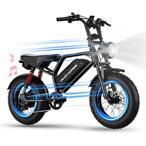 WINDHORSE 1255W Peak Electric Bike for Teens,16 * 4''Fat Tire,20–28 MPH, 65 Mile Range,48V 748.8Wh Removable Battery,Full Suspension Mountain Ebike with Throttle-Synced Engine Sound for All-Terrain in Saudi Arabia