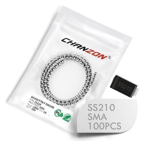 (Pack of 100 Pieces) Chanzon SS210 SMD Schottky Barrier Rectifier Diodes 2A 100V SMA (DO-214AC) 2 Amp 100 Volt in Kuwait