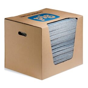 New PIG BLU106 Pig Blue Absorbent Mat Pad in Dispenser Box, Heavy-Weight (Pack of 50) in Kuwait