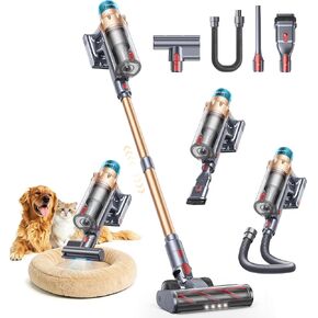 Cordless Vacuum Cleaner, 55KPA 650W 70Mins Stick Vacuum Cleaners for Home with Motorized Bed Brush, Flexible Hose, LED Touchscreen, Auto Mode, Self-Standing & Wall Mount, for Pet Hair Carpet Floor in Saudi Arabia