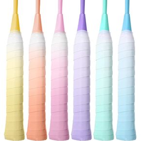 6 Pack Tennis Wrap Grip Tape, Tacky Anti-Slip Tennis Racket Tape, Gradient Colour Badminton Racket Overgrip for Pickleball, Golf, Baseball in Kuwait